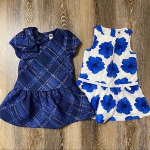 Bundle of 2 Janie Jack Flower Print Blue Dresses!